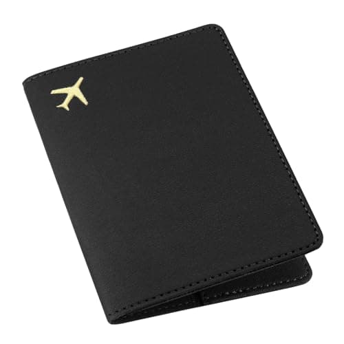 ILIYAH PU Leather Passport Holder Cover for Women Men Credit Cards Boarding Passes Travel Wallet Case(Black)