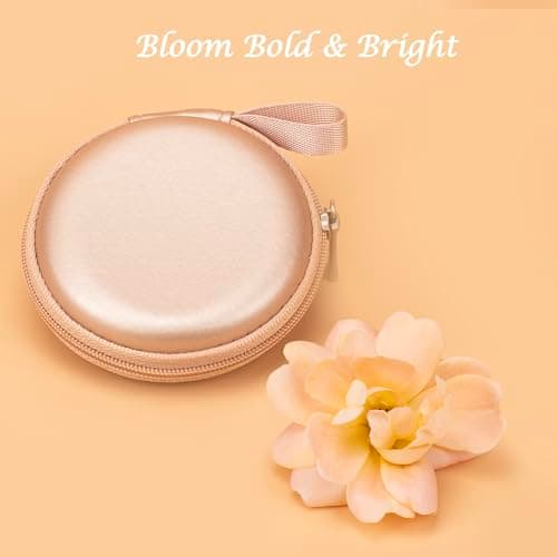 Ginsco Mini-Portable Hard Shell Earbuds Case for Apple EarPods Headphones USB-C Wired Ear Buds/Skullcandy Jib Wired Earbuds, Travel Case for Earphones Earplugs (Rose Gold, 1 Pack) — view 2