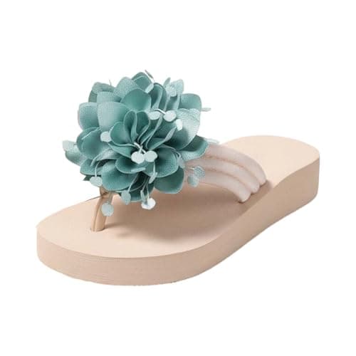 Women's Flat Sole Flip Flop Sandals for Beach and Casual Summer Wear, Lightweight EVA Slide Slippers with Cushioned Comfort for Indoor and Outdoor Use (Mint Green, 6)