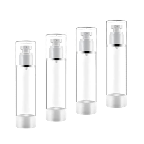 Gatuida 3pcs 15ml Press Pump Spray Bottles with Silver Trim, Refillable Travel Sunscreen Spray Bottles for Cosmetics Subpackaging and Skincare Liquid — view 3