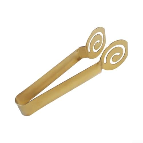 Spring Assisted Stainless Steel Tong for Tea Bag Compression and Gentle Handling of Bread Grilled Meats and Vegetables (Gold) — view 2