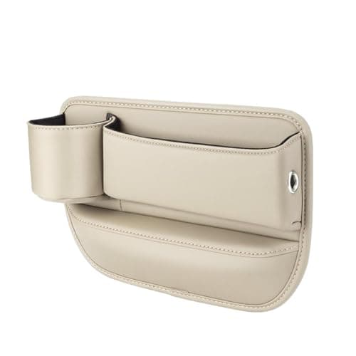 Car Leather Cup Holder Gaps Bag PU Leather Car Storage Box Car Seat Gaps Filler Organizer Leather Car Seat Storage Box With Water Cup Holder Car Organizer Front Seat Gaps Filler Car Travel Accessories