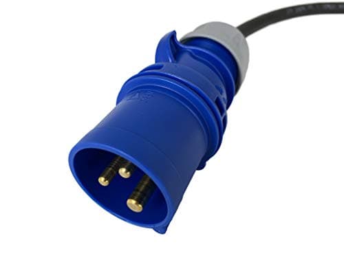 NWP Adapter CEE Plug 230 V 16 A to Schuko Coupling - 1.5 m Connection Cable 3 x 2.5 Rubber Hose Cable - IP44 - For Camping, Caravan, Boat, Markets — view 2