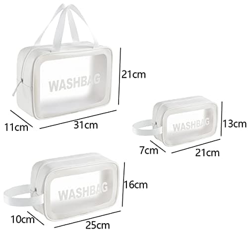 Mikytoper 3 PCS Clear Toiletry Bag for Women, Makeup Bag Set, Wash Bag — view 3