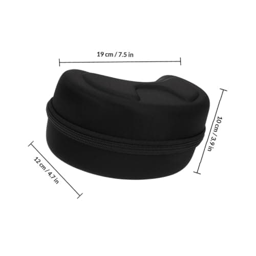 Warmhm 2Pcs Hard EVA Goggles Case, Large Ski Goggle Storage Box with Hook and Zipper, Black Travel Case for Snowboard Eyewear — view 2