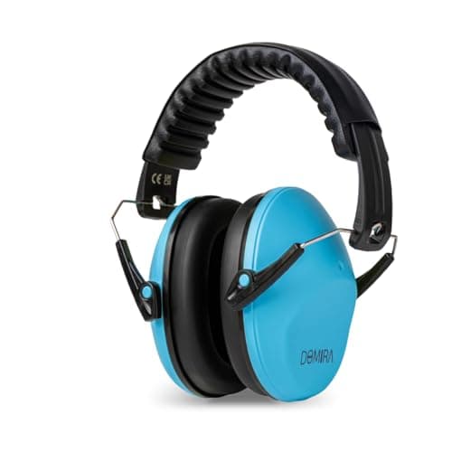 DOMIRA Kids Ear Defenders SNR 26 – Noise Cancelling Ear Muffs for Children, Hearing Protection for School, Travel & Shooting – Lightweight Adjustable Headphones (Sky Blue)