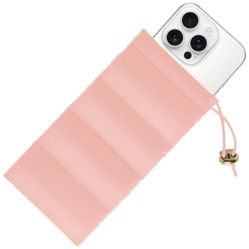 AOOSA Thermal Phone Pouch, Down Cotton Warm Mobile Phone Pouches, Pink