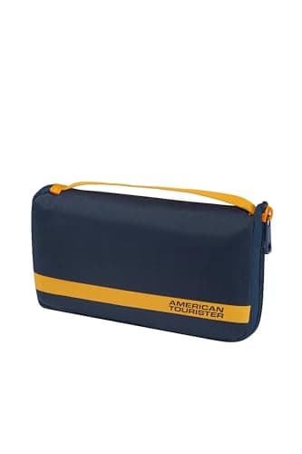 American Tourister - Luggage Cover M, Foldable Suitcase Cover, Travel Suitcase Protection, 62 x 45 x 30 cm, Blue/Orange