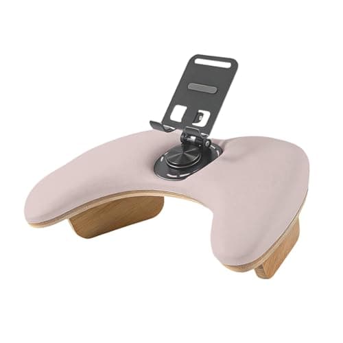 Fiocias U-Shaped Manicure Cushion for Arm Support, Hand Rest for Nail Art, Microfiber PU Faux Leather, Rotating Phone Holder, Suitable for Nail Salons And Hom, Coffee