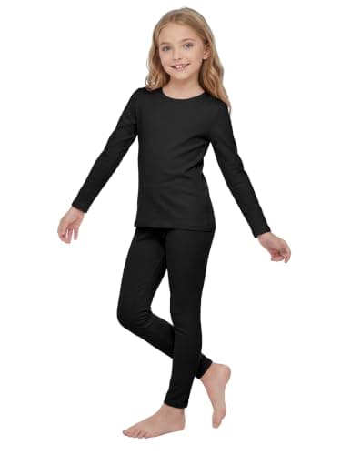 Ruisita Girls Cotton Long Sleeve Ribbed Shirt and Legging Set for Kids