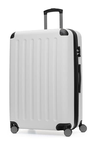 Hauptstadtkoffer Spree – Large Hardshell Suitcase, TSA Lock, 4 Double Wheels, Trolley Luggage, Rolling Suitcase, Travel Case with Expandable Capacity, 75 cm, 119 Liters, White
