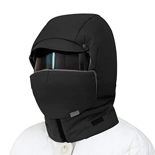 4 in 1 Waterproof Ski Cap with Detachable Mask Ear Warmer Anti-fog Goggles for Men Women Winter Warm Full Cover Balaclava Windproof Cycling Hat Trapper Winter Hat Outdoor One-piece Scarf Earflap — view 3