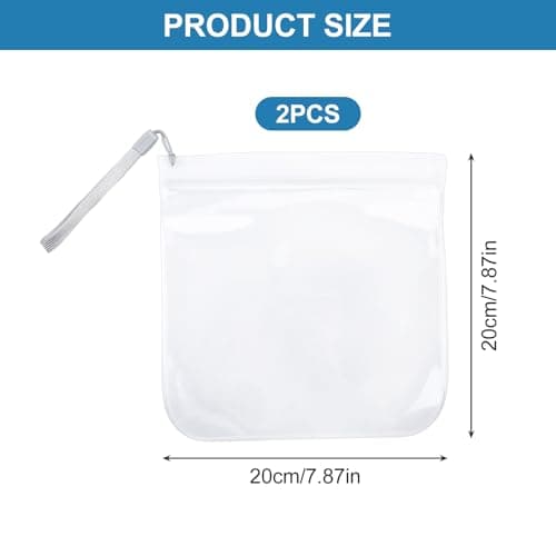 2‑Pcs Clear Travel Toiletry Bags, 20×20cm PVEA Airport Security Liquid Bags — view 2