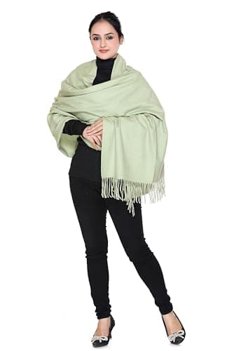 World of Shawls Luxurious Cashmere Feel Shawl Wrap for Women - Soft, Warm, Lightweight & Elegant, Perfect for Winter, Travel, Weddings or Gift (Sea Green) — view 3