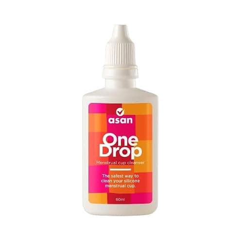 Asan OneDrop Menstrual Cup Cleanser, 60 ml | A Natural & Safe Way to Wash Your Cups | Portable Travel Bottle for Hygiene On the Go | Steriliser to Remove Odour & Stains | Eco-Friendly Period Product