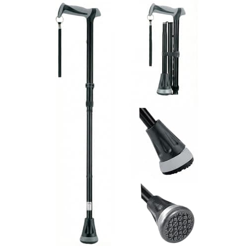Life Healthcare All-Terrain Walking Stick, Foldable Adjustable Cane