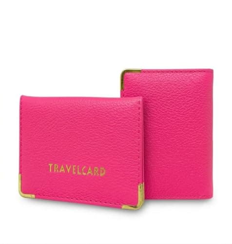 ORCHIDS Unisex Travel Bus Pass Holder – Slim ID, Credit Card & Ticket Wallet Cover Case (HOT Pink)