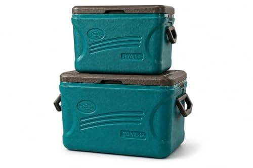 2in1 Hard Cooler Box, Teal, Food Grade BPA-Free, Thick PU Insulation, Secure Lid, for Camping, Picnics & Road Trips