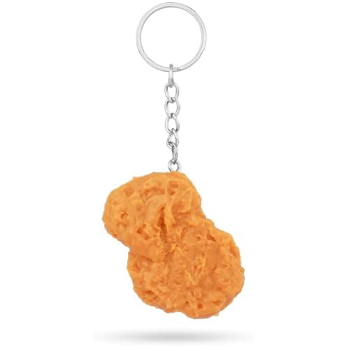 ASREJUR Realistic Chicken Nugget Keyring,Chickens Nuggets Gifts,Funny Gifts Chickens Nugget Keyring Chain,Cute Fried Chicken Nuggets,for Suitcases Handbag Purse Keys Accessories Festival Christmas