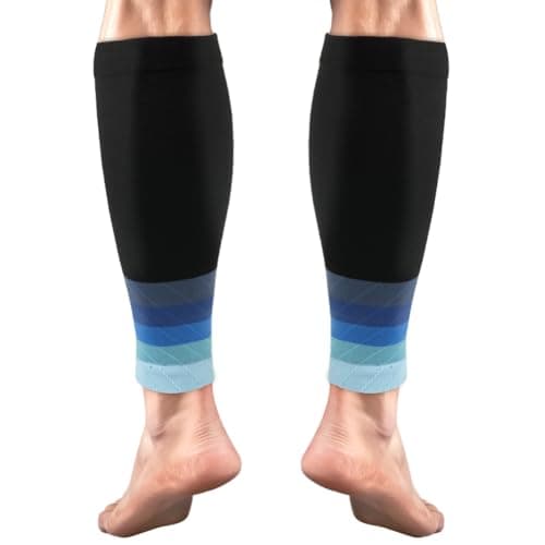 ACWOO Calf Support Compression Sleeves for Women Men, 1 Pair 15-21mmHg Class 1 Shin Splints Brace Support for Torn Muscle Pain Relief, Cramps, Sprains, Footless Leg Socks for Running Sports Flight