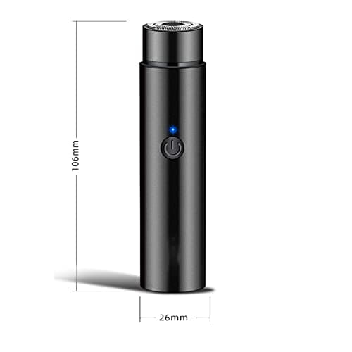Peixiong Mini Electric Shaver, Portable Rechargeable Rotary Men's Razor, Waterproof Electric Pocket Shaver, Black — view 2