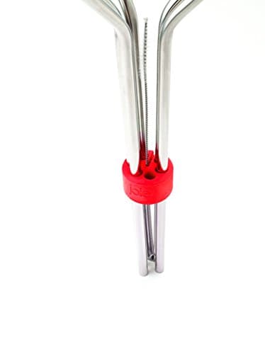 Joie Reusable Metal Straws, Stainless Steel Drinking Straws with Cleaning Brush & Travel Case, Silver, 6 count — view 2