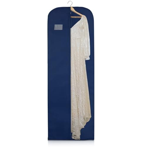 Wedcova Dress Bag | Hanging Garment Bags | Full Length Travel Covers | Wedding Long Clothes Storage Cover with Zipper for Women | 72 Inch (182cm) | Pack of 1 | Navy Blue