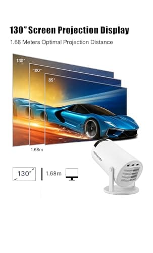 Technyon HY300 PRO+ 2026 | Full HD WiFi Projector with Android 14.0 – Portable Home Theater & Outdoor Movie Projector | Screen Mirroring for iOS/Android | Gaming & HDMI Compatible — view 2