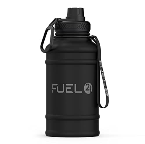 Fuel24 1.3L/2.2L Black Water Bottle Metal - STRONG, Drop & Leakproof BPA free 2L 1L Stainless Steel Water Bottle (1 Litre) - Large Gym Bottles for Men, Sports Water Bottle, Travel, Hiking Water Bottle — view 6