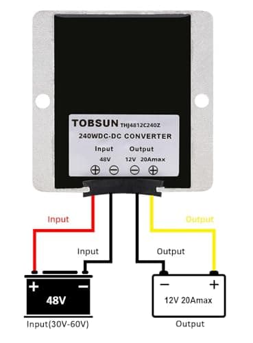 VOLRANTISE DC 48V to 12V 20A Voltage Converter Step Down Regulator Buck Reducer Power Converter Waterproof Module Transformer for LED Golf Cart (30V~60V to 12V 20A) — view 6