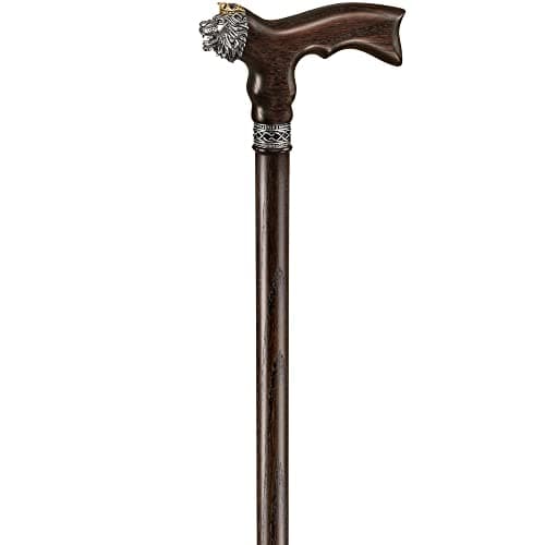 Asterom Walking Stick, Wooden Walking Sticks for Men, Walking Cane (Lion) — view 6