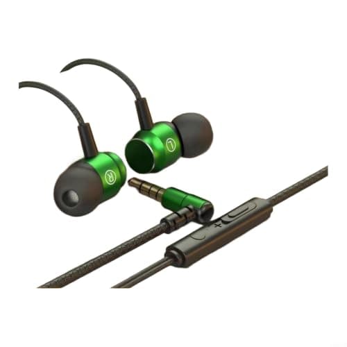 Wired On-Ear Headphones with Mic 3.5mm Foldable Lightweight ABS Wired Headphones Portable Compact Design Noise Isolating Wired Headset for Travel Commute Daily Use Compact 12cm Wired (3.5mm-Green) — view 3