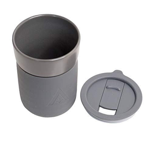 Carry Space Grey Ceramic Coffee Cup Insulated Thermal Silicone Lid 350ml — view 3