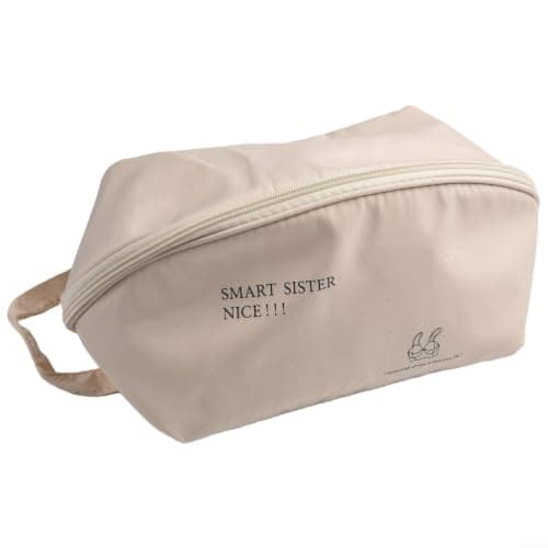 Underwear Storage Bag with Compartments for Bras Socks and Lingerie Portable Organizer Memory Cloth Pouch Lightweight Case for Home Travel Drawer 25x13x13cm White Pink(A)