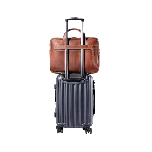Leather briefcase 18 Inch Laptop Messenger Bags for Men and Women Best Office briefcase Satchel Bag — view 4