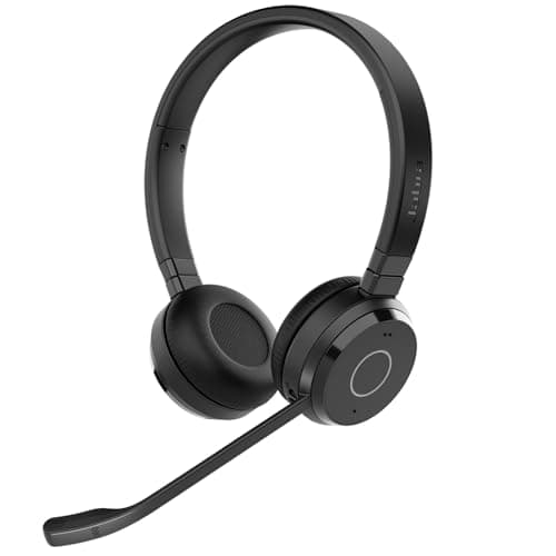 Jabra Evolve 65 TE (3rd Edition 2025) Wireless Bluetooth Stereo Headset with Mic, Connect to Two Devices, 16h Battery, Noise-Cancelling Microphone, USB-A Adapter, MS Teams Certified, Black
