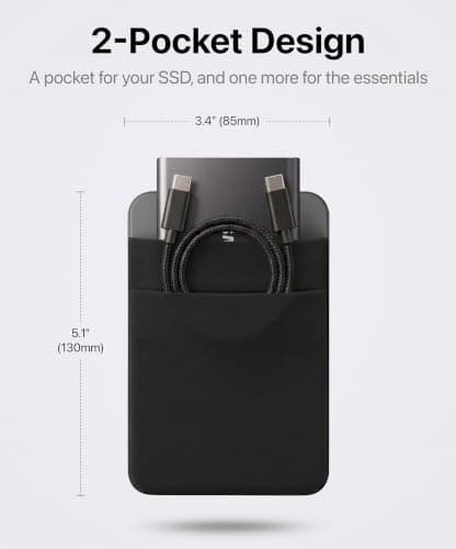 Afterplug 2-Pocket SSD & Hard Drive Holder for Laptop, Reusable 3M Adhesive — view 2