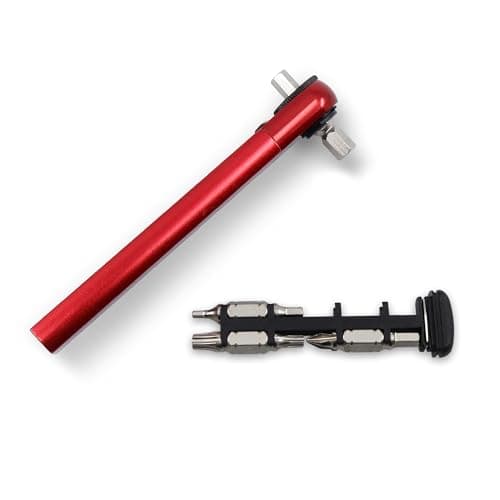 Prestacycle PocketRatchet Lite – 27% Lighter Pocket Multi-Tool | Compact Reversible Ratchet with 8 Double-Ended Bits Stored in Handle | Heavy-Duty 30Nm Bicycle Tool | 1/4" Hex Bit Compatible — view 4