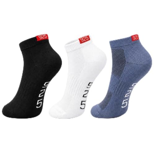 925Socks Silver-Ion Performance Ankle Socks | Lightweight Low Cut Running & Gym Socks | Unisex | Sizes 3-7 & 8-11 (UK, Numeric, 3, 7, Regular, Regular, Assorted (3 Pairs))