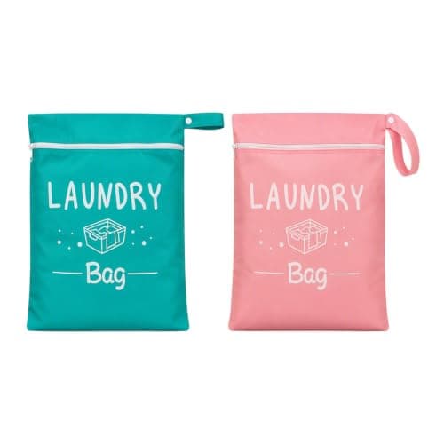 2Pcs Travel Laundry Bags, Waterproof Oxford Fabric Portable Dirty Clothes Storage Bags with Zipper and Handle, Foldable Laundry Bags for Travelling, Home, Swimming, Fitness, Camping, Dormitory