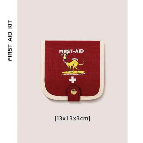 First Aid Kit, Empty Travel Mini First Aid Kit, Medicine Bag, Travel Makeup Organiser, Small Emergency Kit for Home, Car, Medical Emergency Case, Travel (Beige) — view 3