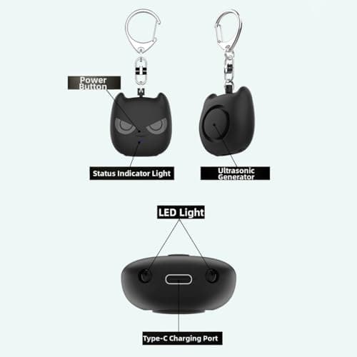 Ultrasonic Insect Repeller USB Rechargeable Portable Electronic Mosquito Deterrent for Camping Travel (Black) — view 3