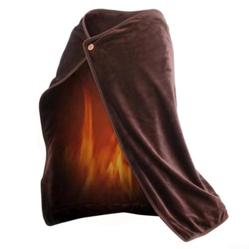 USB Powered Heated Shawl Pad Electric Blanket for Camping Travel Home Office, Comfortable Flannel and Carbon Fiber Heat (Gray) — view 5