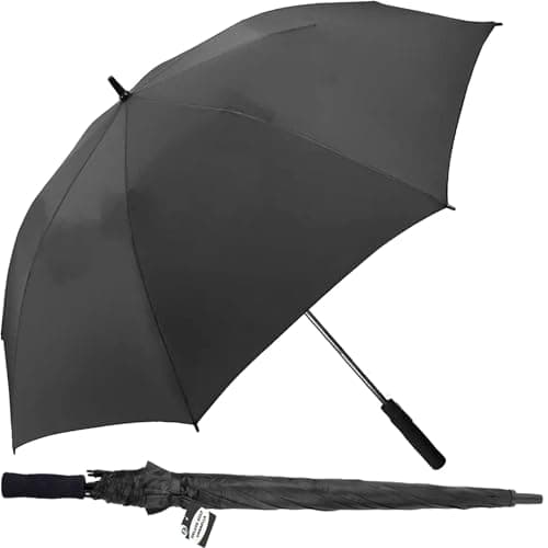 Buystarget Golf Umbrella Windproof Extra Large 60 Inch, 152cm Strong 8 Ribs Umbrella Big Auto Open Stormproof Sun Protection Rain Stick Umbrellas Accommodates 2-3 People, Men Women Waterproof Travel