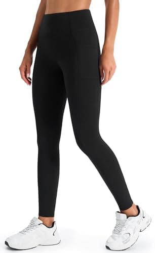 JOYSPELS Womens Fleece Lined Thermal Leggings High Waist Winter Warm Thick Gym Workout Running Yoga Pants for Women with Pockets Black M — view 5