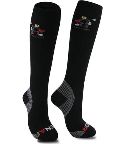 Compression Socks for Women Men, Flight Socks Compression Stockings for Sports Running Flying Fitting, Ankle Support Breathable Durable, Maternity Pregnancy Nurses Travel Knee High Socks, Unisex