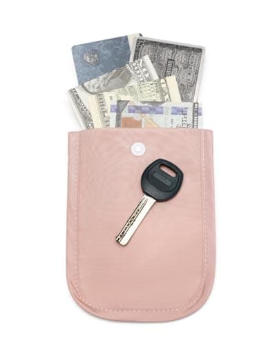 uvbws Travel Hidden Bra Wallet - Travel Women's Neck Bag - Hidden Money Bag with Adjustable Elastic Band - Ensuring Safe Travel of Valuable Items, Pink+Black, 14.2 * 10.3cm — view 5