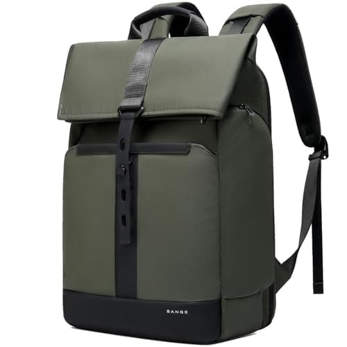 BANGE Roll Top Backpack Large Work Backpack for 15.6 inch Laptop Waterproof Anti-Theft Backpack Travelling Hiking Camping College School Daily fashion for men and women