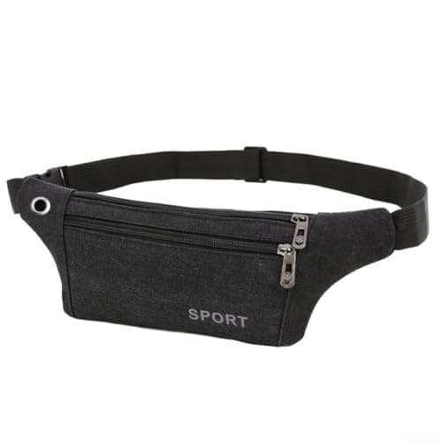 Honseadek Men Canvas Waist Bag Cross Body for sling Pouch for Running
