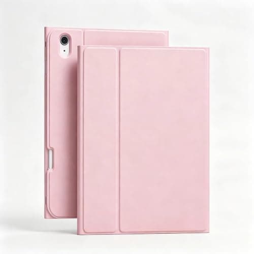 Case for iPad & Keyboard, Compatible with 11/10.9 Inch A16 11/10th Generation 2026 2025, Full Protection Magnetic Cover for iPad Model A3354 A3355 A3356 A2696 A2757 A2777, with Pencil Holder, Pink